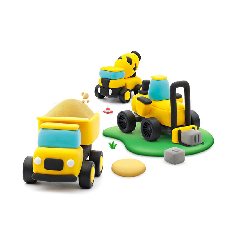 Hey Clay - Modelling Air-Dry Clay with Fun Interactive App - Construction Cars, series Motors, 12...