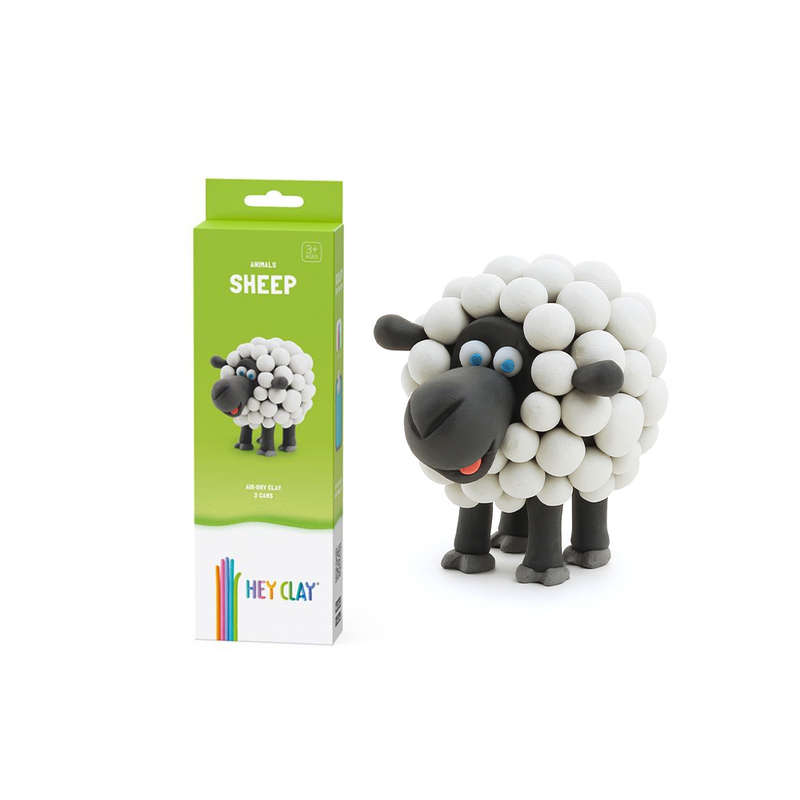 Hey Clay - Modelling Air-Dry Clay with Fun Interactive App - Sheep, series Animals, 3 cans