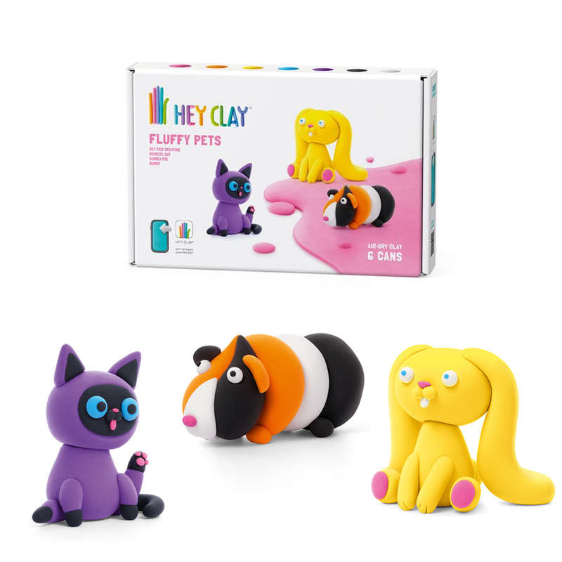 Hey Clay - Modelling Air-Dry Clay with Fun Interactive App - Bunny, Siamese cat, Guinea pig, Seri...