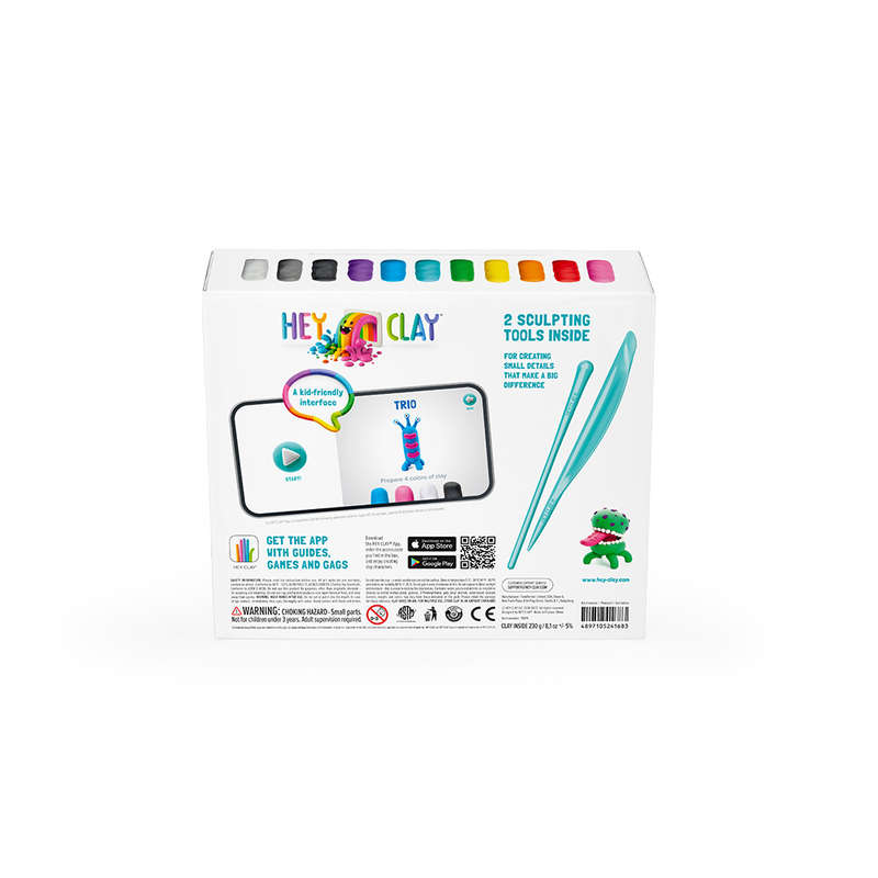 Hey Clay - Modelling Air-Dry Clay with Fun Interactive App - Aliens, 15 cans