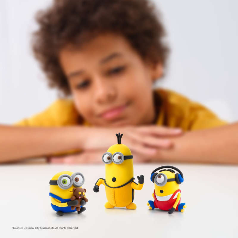 Hey Clay - Modelling Air-Dry Clay with Fun Interactive App - Dave & Fluffy, Series Minions, 5 cans