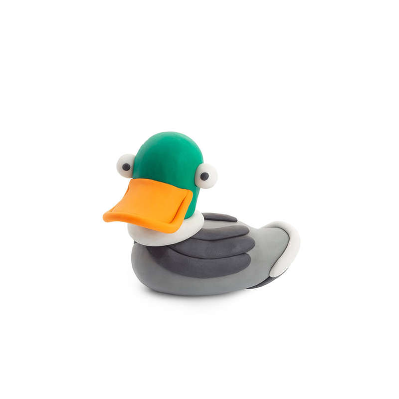 Hey Clay - Modelling Air-Dry Clay with Fun Interactive App - Duck, series Farm Birds, 3 cans