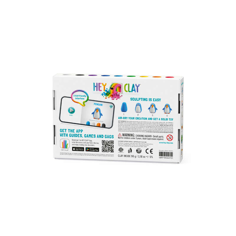 Hey Clay - Modelling Air-Dry Clay with Fun Interactive App - Toucan, Penguin, Peacock, Series Bir...