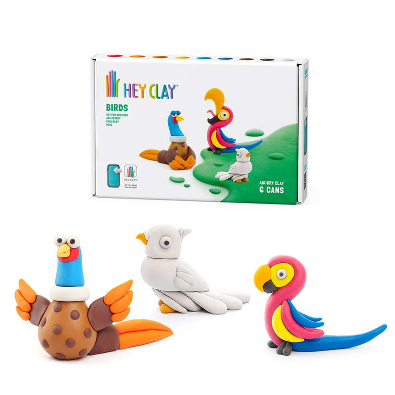 Hey Clay - Modelling Air-Dry Clay with Fun Interactive App - Pheasant, Ara Parrot, Dove, Series B...