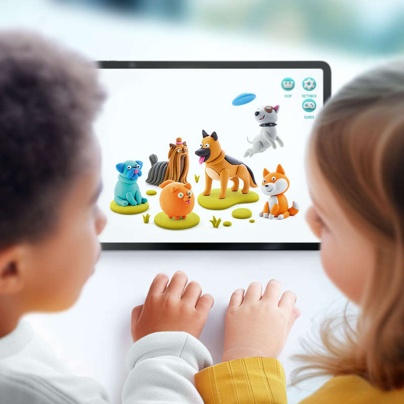 Hey Clay - Modelling Air-Dry Clay with Fun Interactive App - Bull Terrier, Series Dog Story, 3 cans