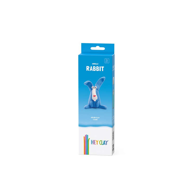 Hey Clay - Modelling Air-Dry Clay with Fun Interactive App - Rabbit, series Animals, 3 cans