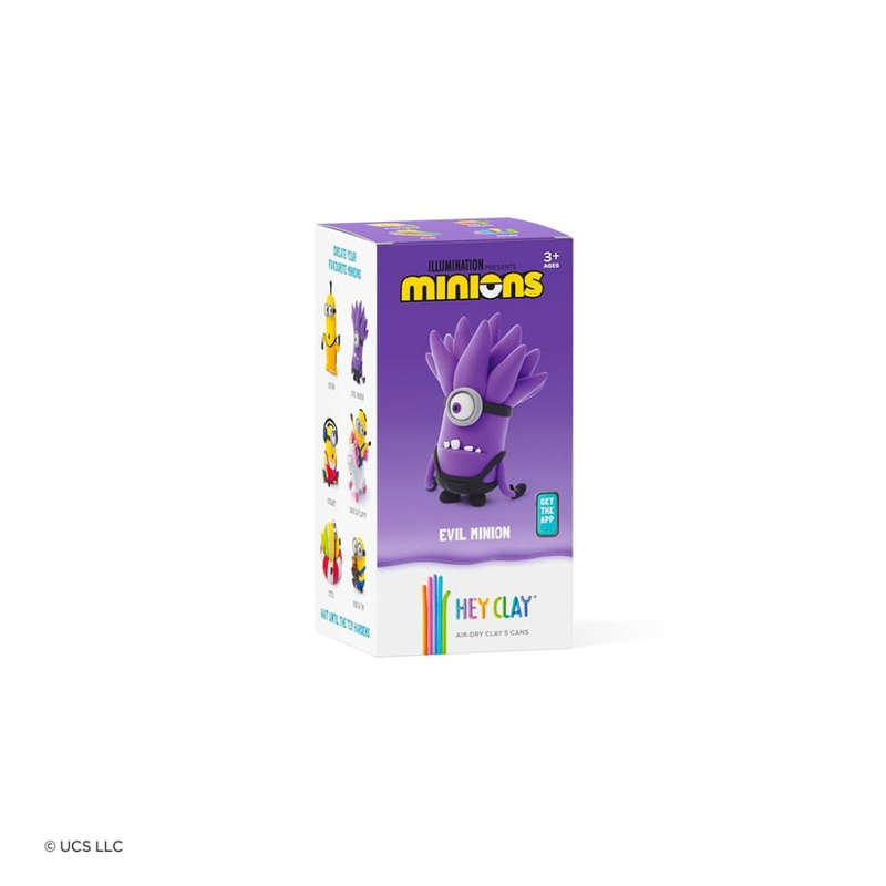 Hey Clay - Modelling Air-Dry Clay with Fun Interactive App - Evil Minion, Series Minions, 5 cans