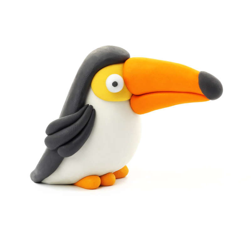 Hey Clay - Modelling Air-Dry Clay with Fun Interactive App - Toucan, Penguin, Peacock, Series Bir...