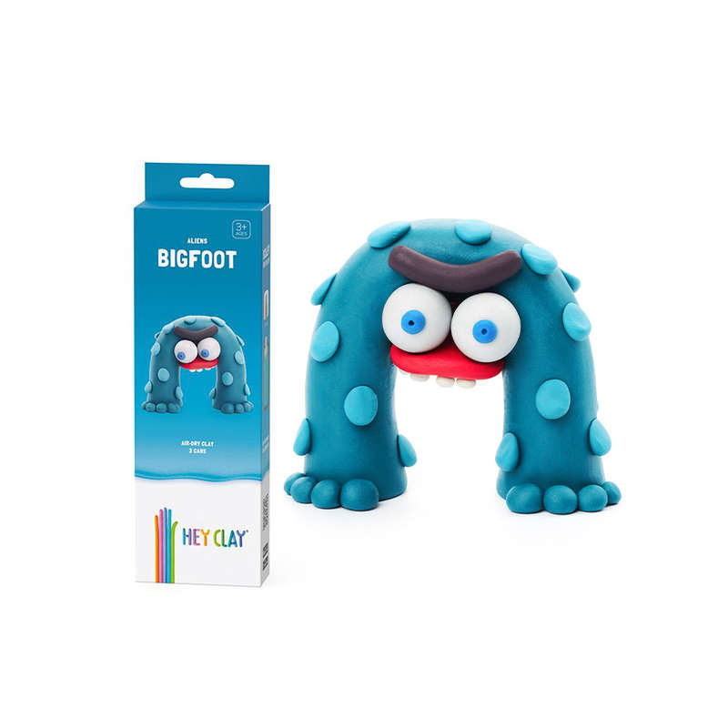 Hey Clay - Modelling Air-Dry Clay with Fun Interactive App - Bigfoot, series Aliens, 3 cans