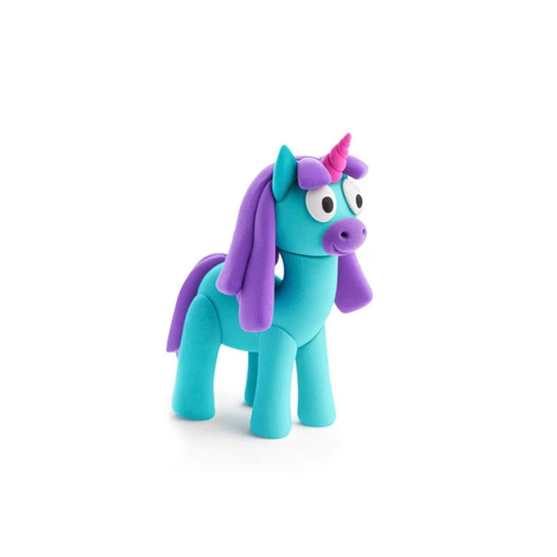 Hey Clay - Modelling Air-Dry Clay with Fun Interactive App - Rainy, Series Rainbow Unicorns, 3 cans