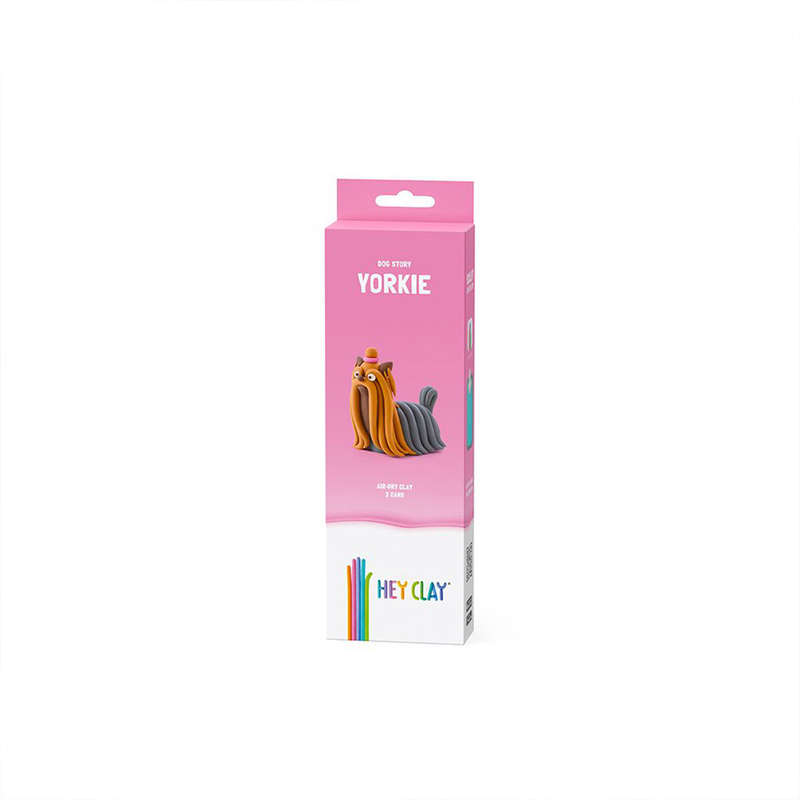 Hey Clay - Modelling Air-Dry Clay with Fun Interactive App - Yorkie, Series Dog Story, 3 cans