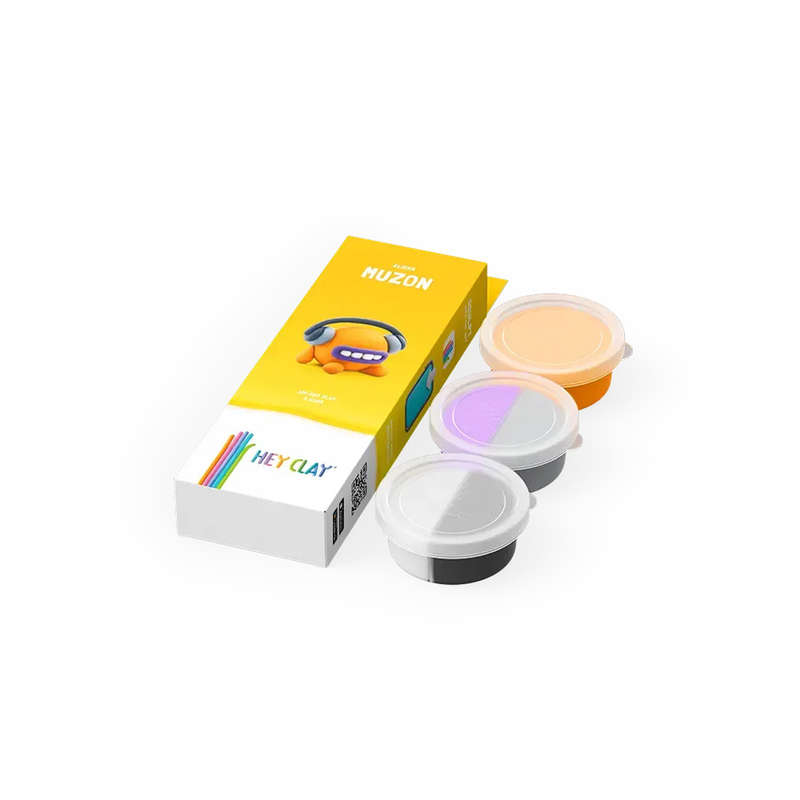 Hey Clay - Modelling Air-Dry Clay with Fun Interactive App - Muzon, series Aliens, 3 cans