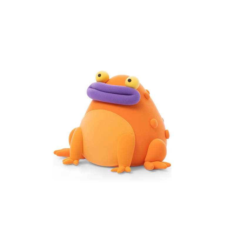 Hey Clay - Modelling Air-Dry Clay with Fun Interactive App - Orange frog, Series Exotic Pets, 3 cans