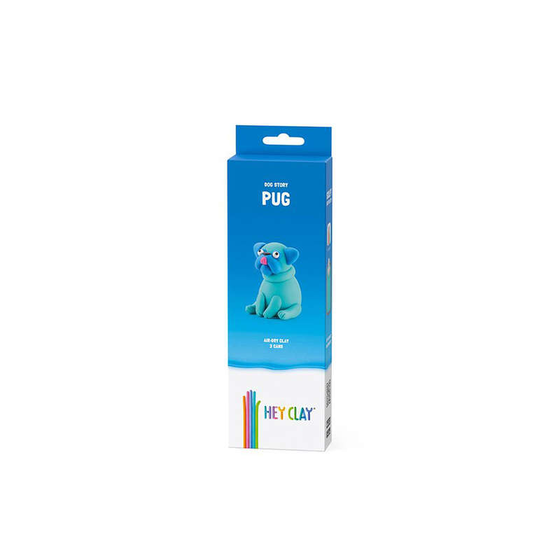 Hey Clay - Modelling Air-Dry Clay with Fun Interactive App - Pug, Series Dog Story, 3 cans