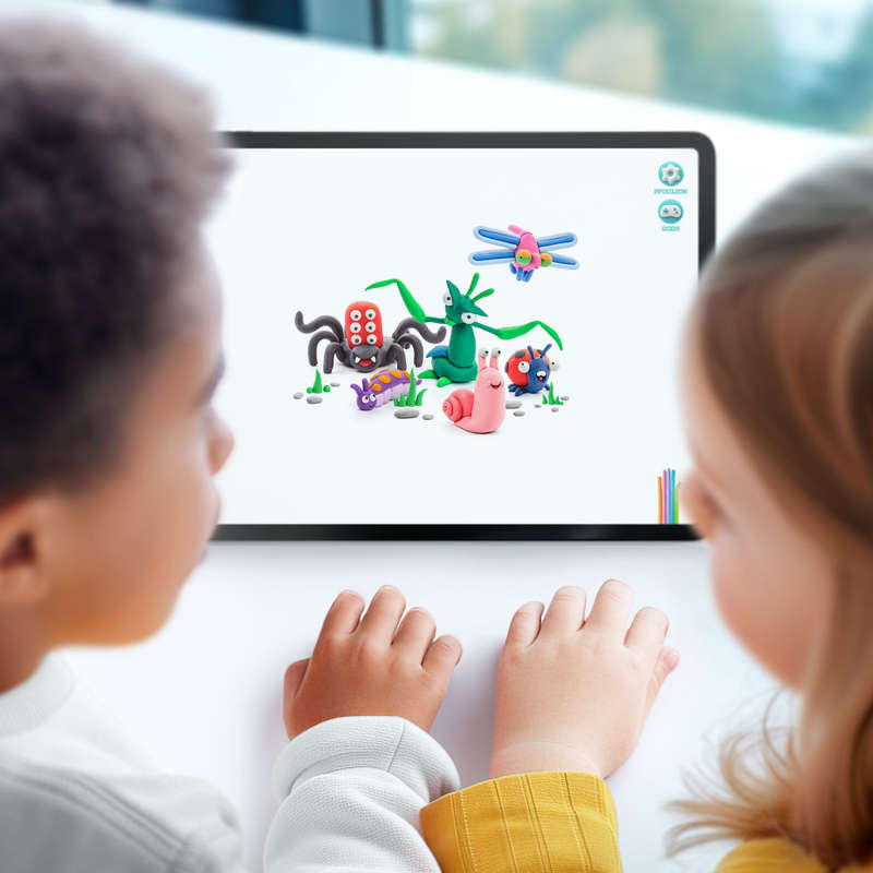 Hey Clay - Modelling Air-Dry Clay with Fun Interactive App - Snail, series Bugs, 3 cans