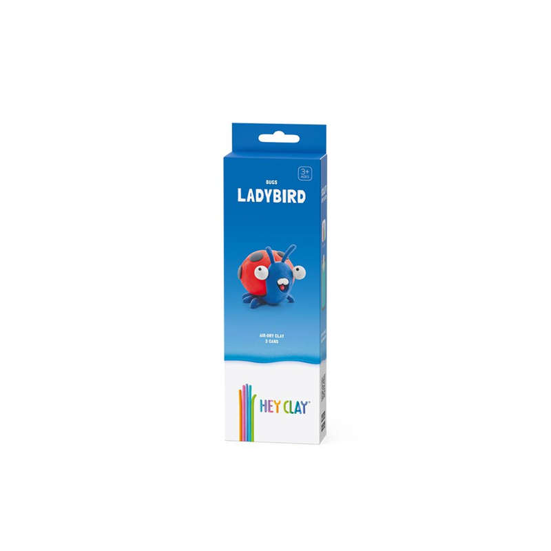 Hey Clay - Modelling Air-Dry Clay with Fun Interactive App - Ladybird, series Bugs, 3 cans