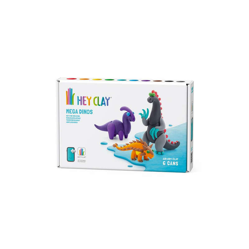 Hey Clay - Modelling Air-Dry Clay with Fun Interactive App - Ankylosaurus, Parasaurolophus, Theri...