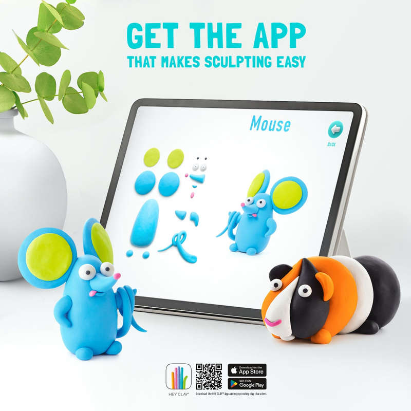 Hey Clay - Modelling Air-Dry Clay with Fun Interactive App - Persian cat, Mouse, Chihuahua, Serie...
