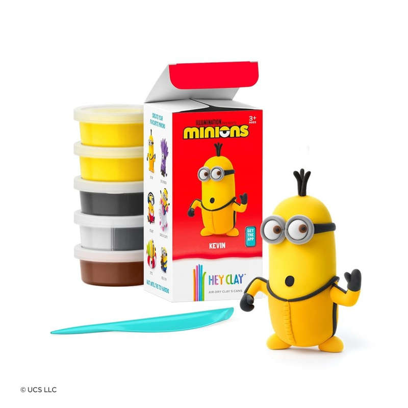 Hey Clay - Modelling Air-Dry Clay with Fun Interactive App - Kevin, Series Minions, 5 cans
