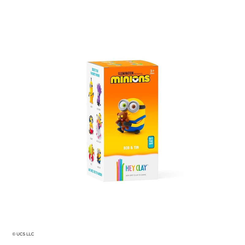 Hey Clay - Modelling Air-Dry Clay with Fun Interactive App - Bob & Tim, Series Minions, 5 cans