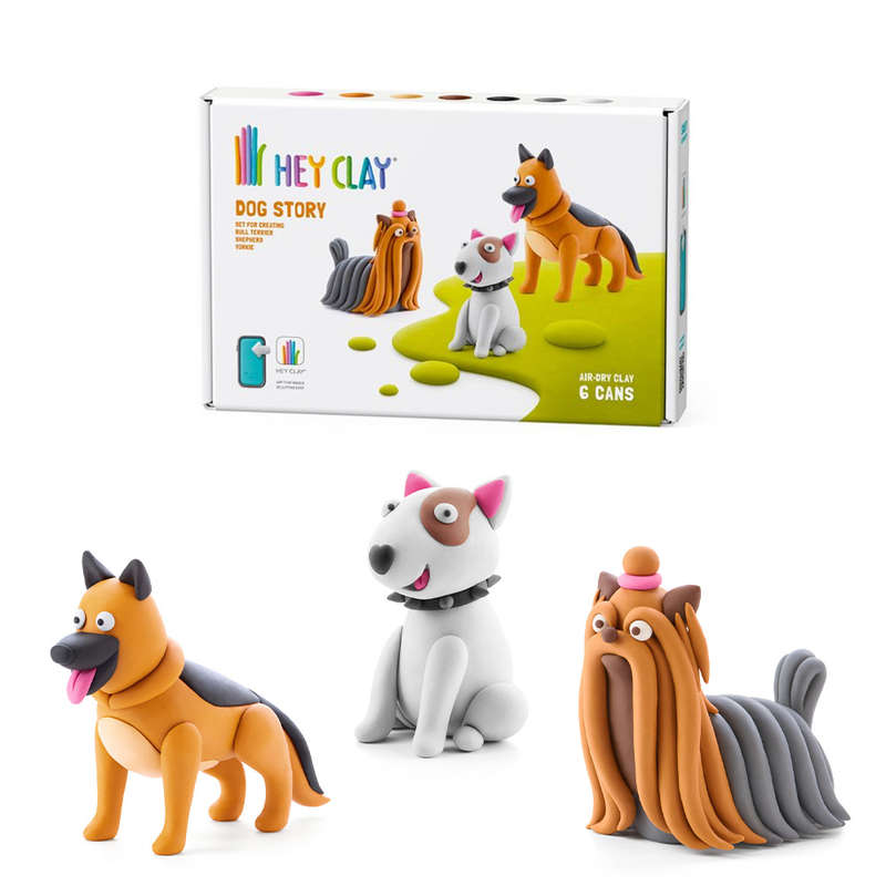 Hey Clay - Modelling Air-Dry Clay with Fun Interactive App - Shepherd, Yorkie, Bull Terrier, Seri...