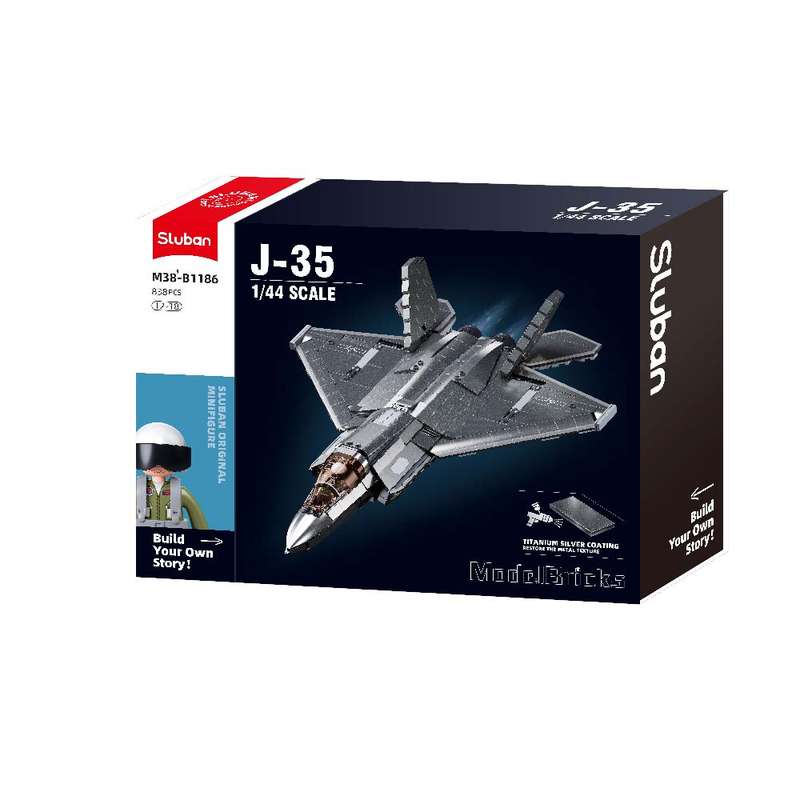 Sluban - Model Bricks - J35 Stealth Aircraft 1/44 - 838pcs
