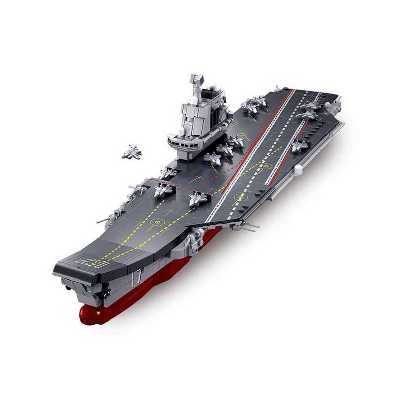 Sluban - Model Bricks - Aircraft Carrier Shandong 1/700 Scale - 584 Pieces
