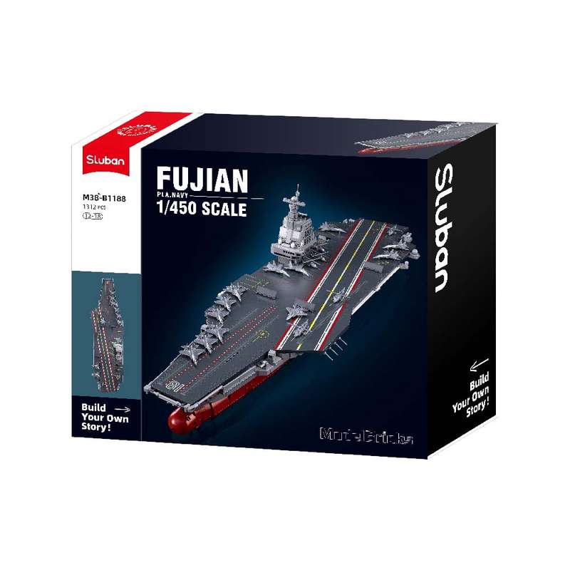 Sluban - Model Bricks - 1/450 Aircraft Carrier Shandong - 1312pcs