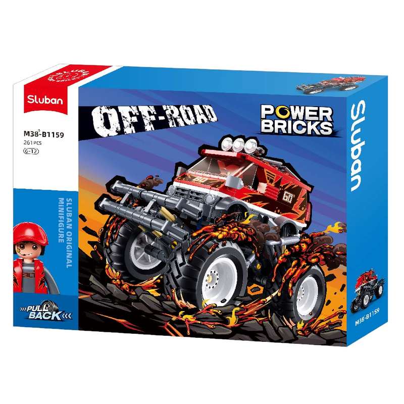 Sluban - Pull Back PowerBricks - Off Road Vehicle - 261pcs