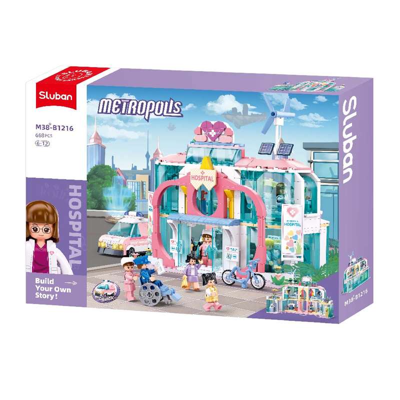 Sluban - Metropolis Pull Back - Dream City Hospital - 668 Pieces
