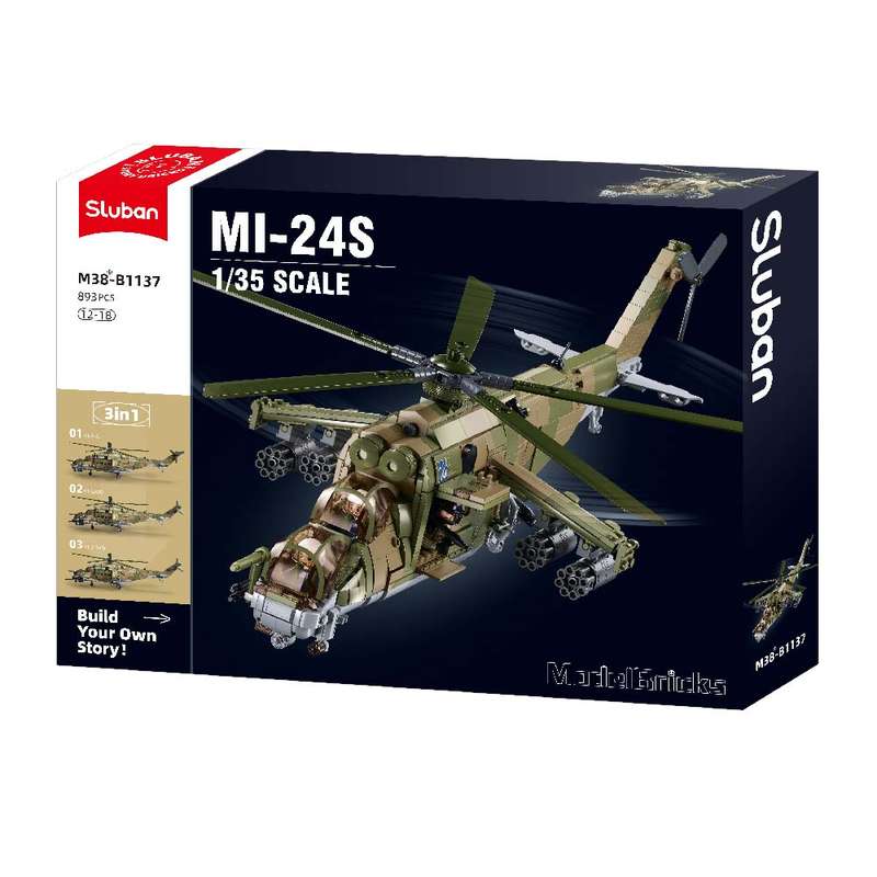 Sluban - Model Bricks - MI-24S Gunship 3-in-1 - 893pcs