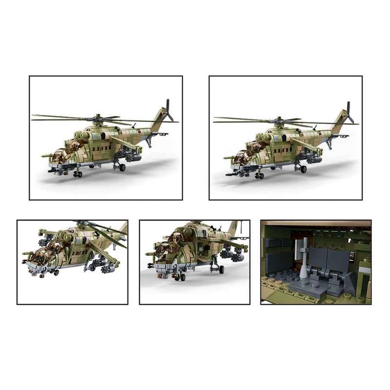 Sluban - Model Bricks - MI-24S Gunship 3-in-1 - 893pcs