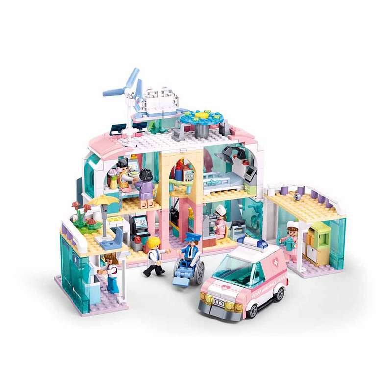 Sluban - Metropolis Pull Back - Dream City Hospital - 668 Pieces
