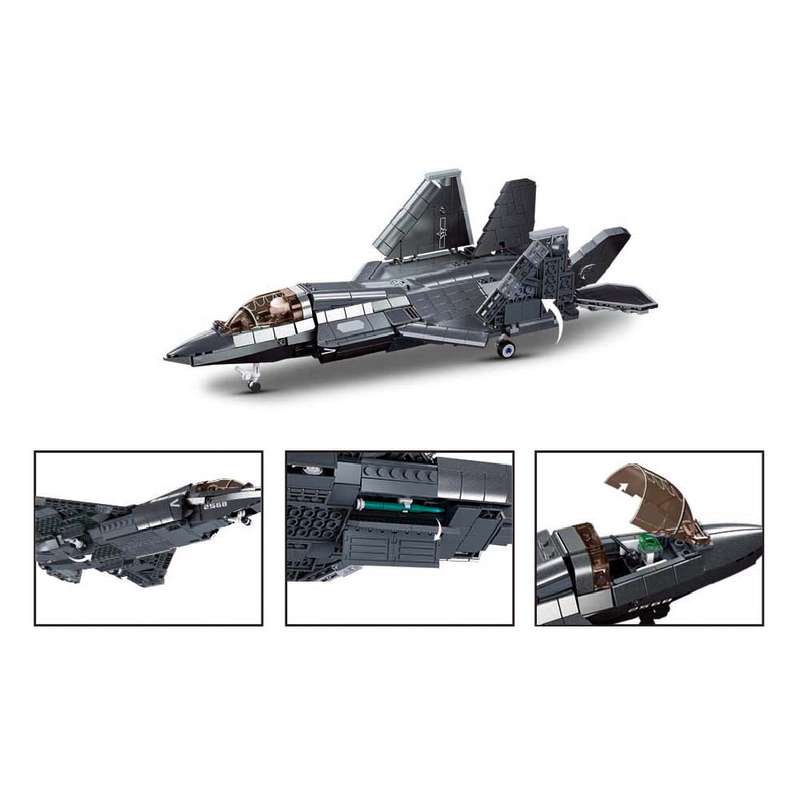 Sluban - Model Bricks - J35 Stealth Aircraft 1/44 - 838pcs