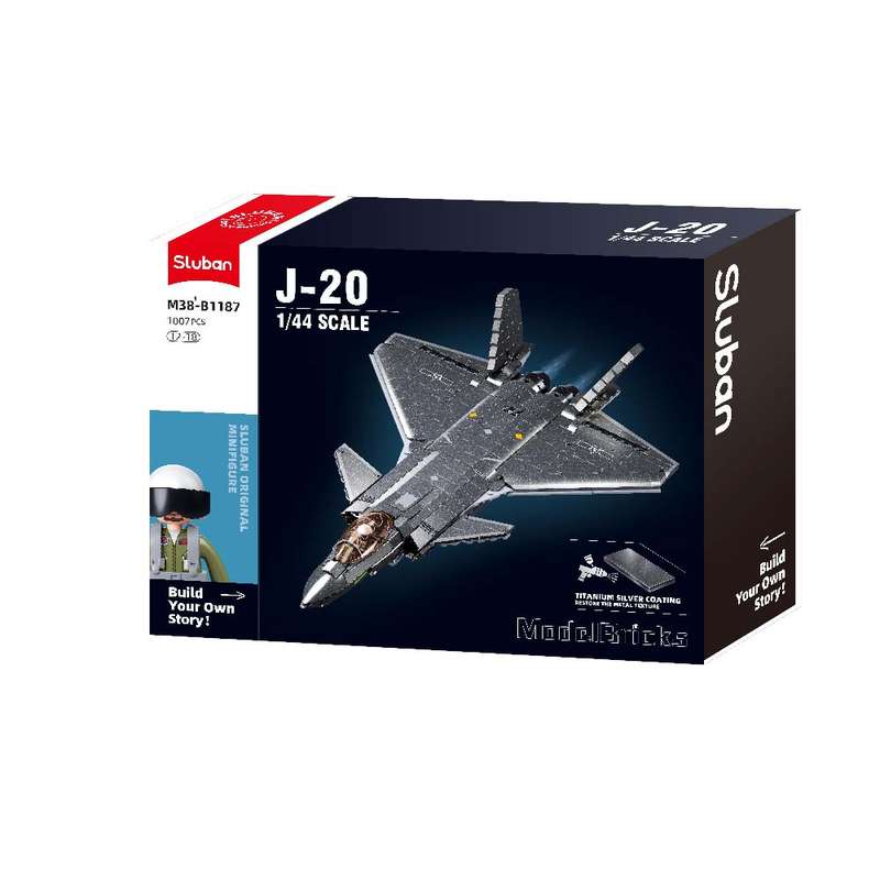 Sluban - Model Bricks - J20 Stealth Aircraft 1/44 - 1007pcs