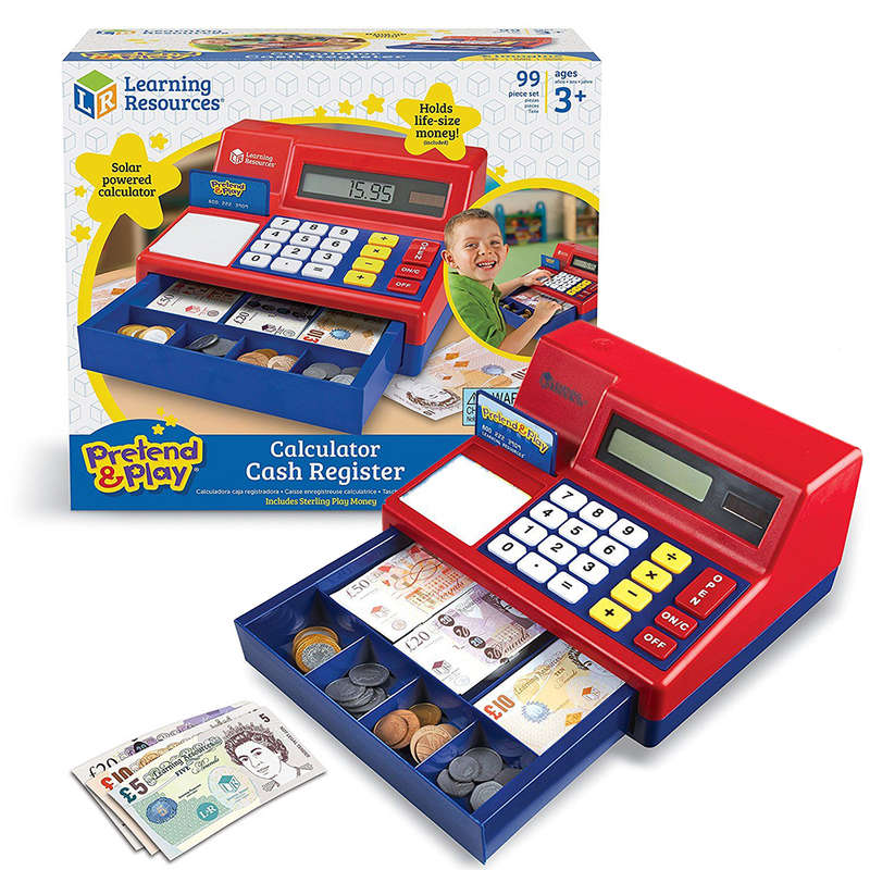 Learning Resources - Pretend & Play® - Calculator Cash Register with UK Currency