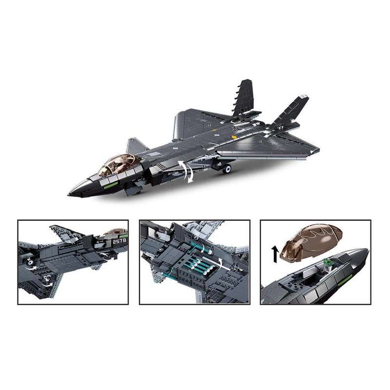 Sluban - Model Bricks - J20 Stealth Aircraft 1/44 - 1007pcs
