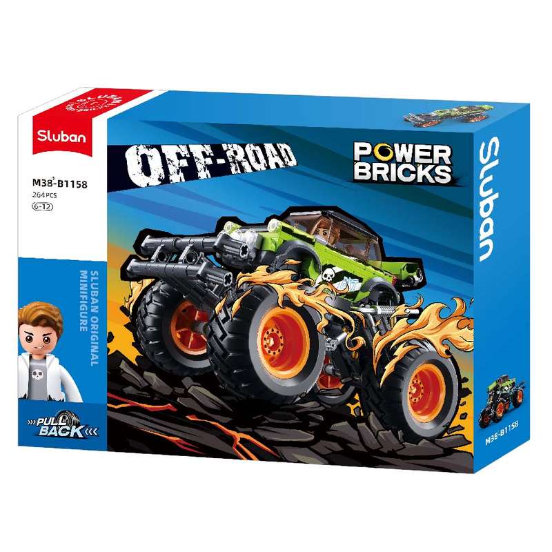 Sluban - Pull Back PowerBricks - Off Road Vehicle - 264pcs