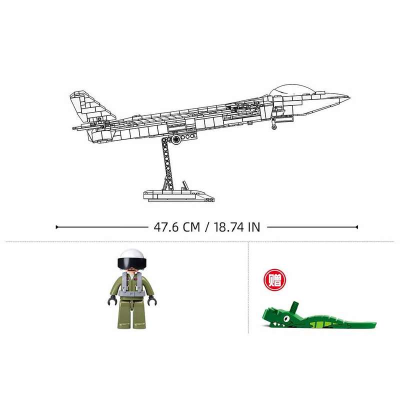 Sluban - Model Bricks - J20 Stealth Aircraft 1/44 - 1007pcs