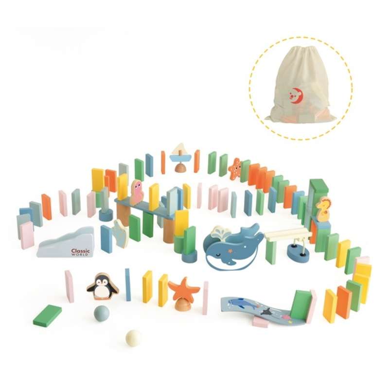 Classic World - Ocean Dominoes - Wooden Activity Set - 100 Pieces