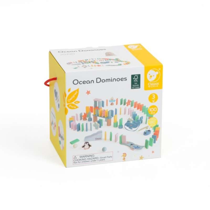 Classic World - Ocean Dominoes - Wooden Activity Set - 100 Pieces