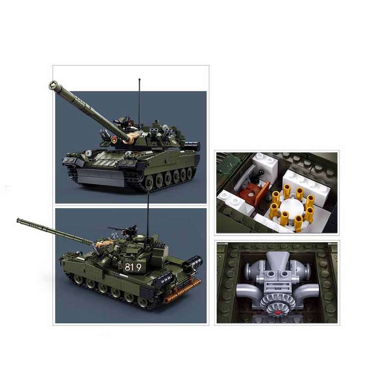Sluban - Model Bricks - 1/35 T-80BVMs Main Battle Tank - 798pcs