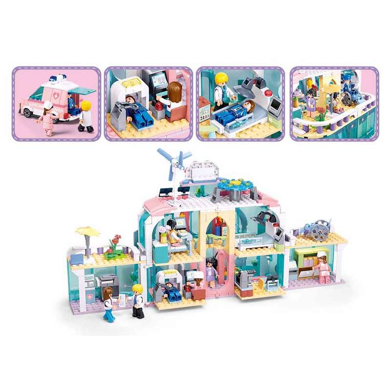 Sluban - Metropolis Pull Back - Dream City Hospital - 668 Pieces