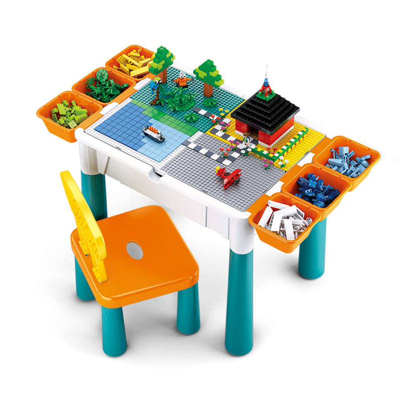 Sluban - 9-in-1 - Table with Building Bricks & Chairs - 166 Bricks Included