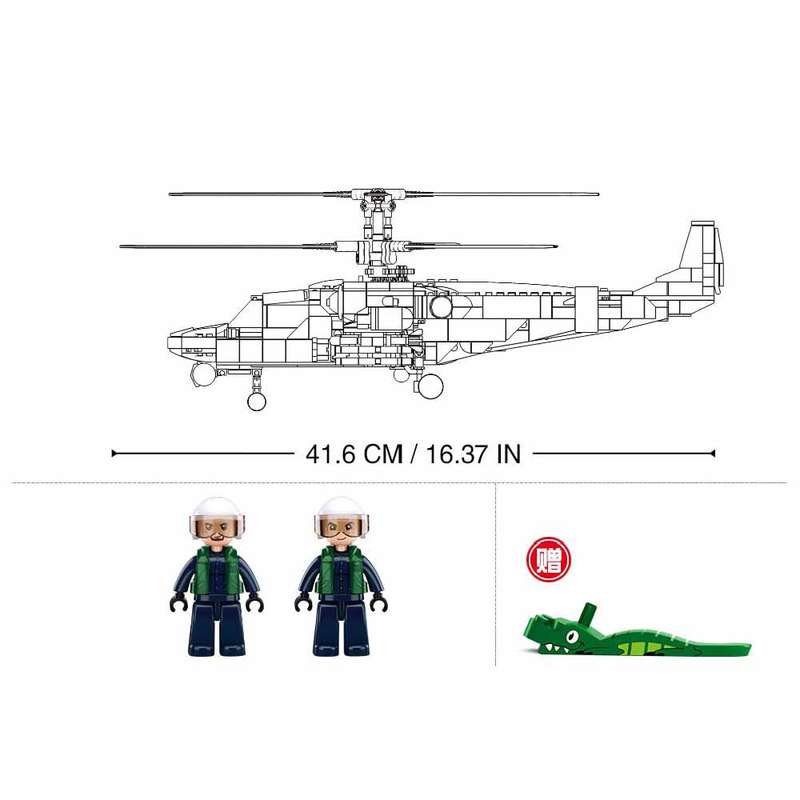 Sluban - Model Bricks - KA-52S Gunship 1/35 - 913pcs