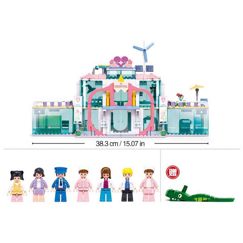 Sluban - Metropolis Pull Back - Dream City Hospital - 668 Pieces