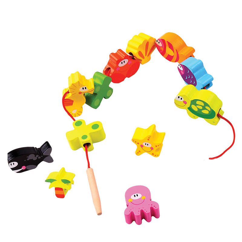TookyToy - Lacing Blocks - Marine