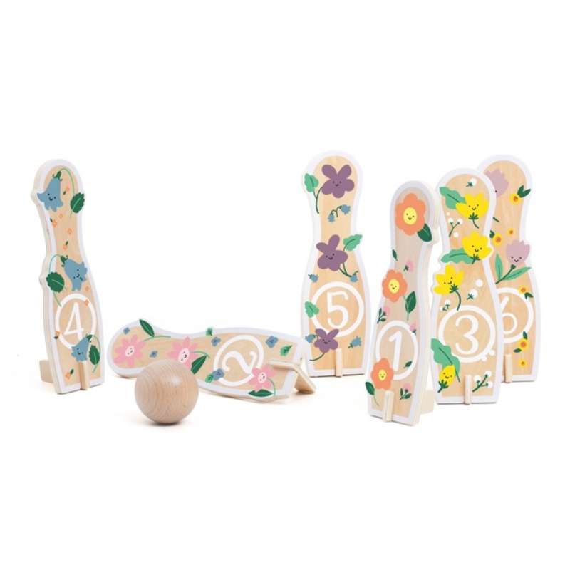 Classic World - Flower Bowling - Wooden Game - 14pcs