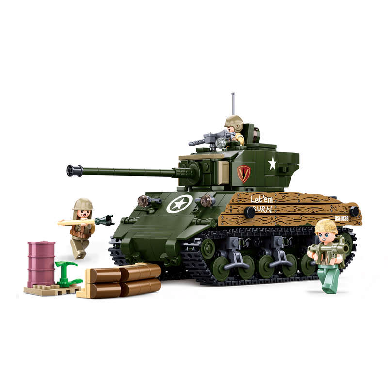 Sluban - WWII - M4A3(76W) Medium Tank - 715pcs