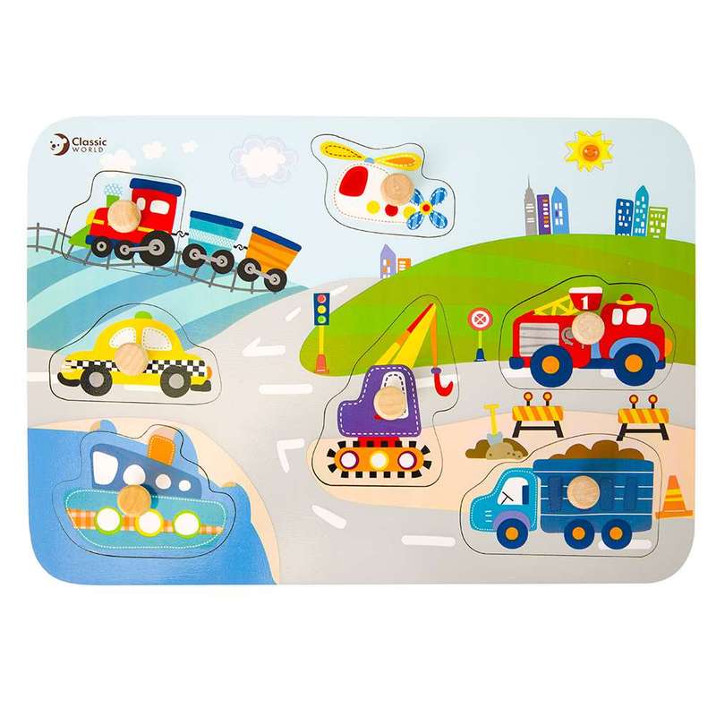 Classic World - Peg Puzzle - Traffic - 7pcs